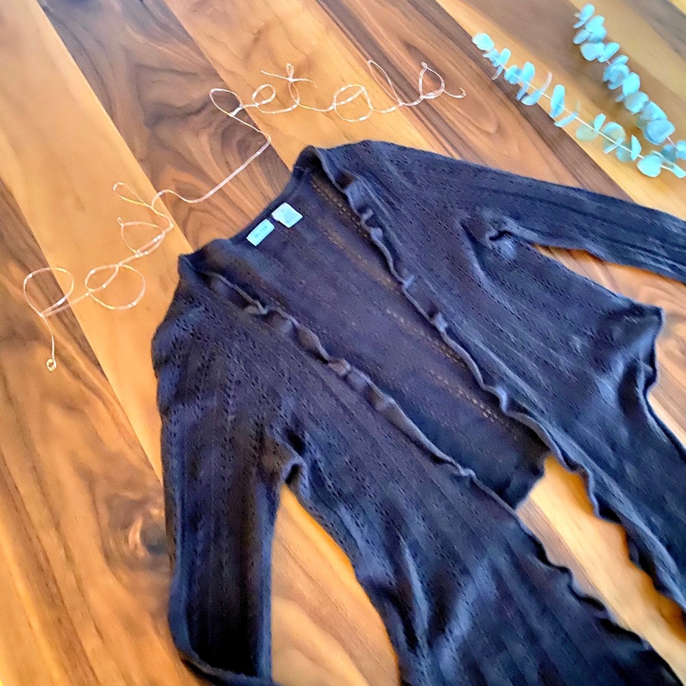 100% Cashmere Cropped Open Cardigan by Aqua